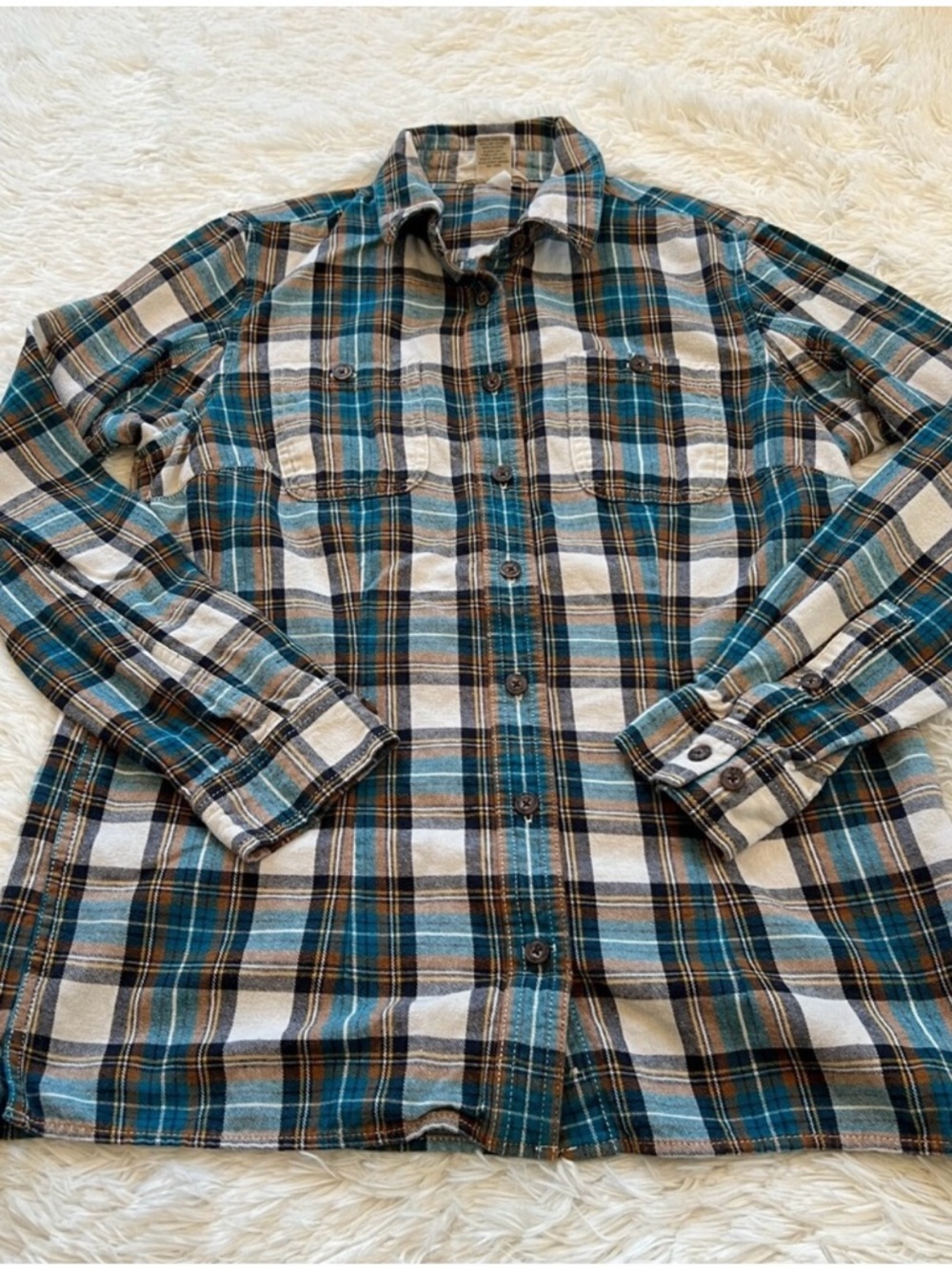 Duluth Trading Women Flannel Shirt Small Plaid Button Up Western Rodeo 15862x